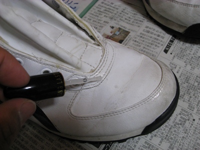 目止め作業中